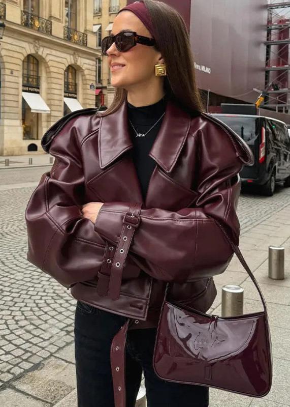 Drune | Revers Kunstlederjacke