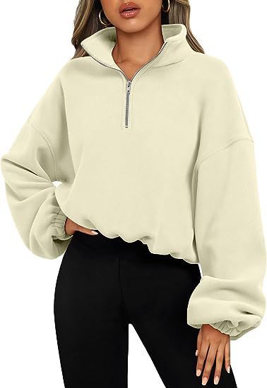 Drune | Damen Sweatshirt mit Halb-Zip und Stehkragen