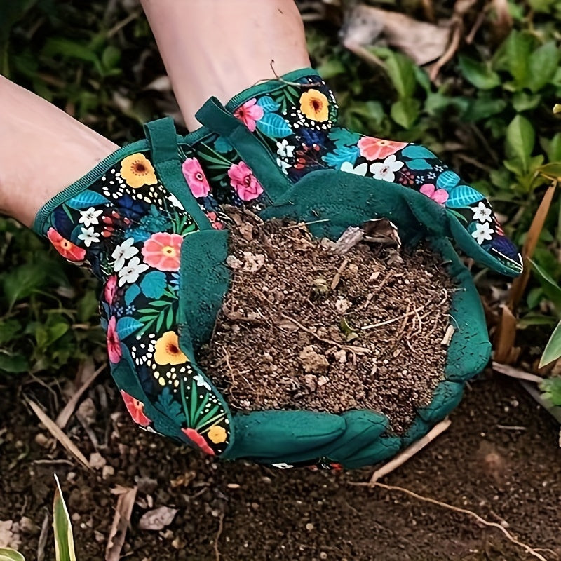 Drune | Atmungsaktive Gartenhandschuhe mit Blumenmuster
