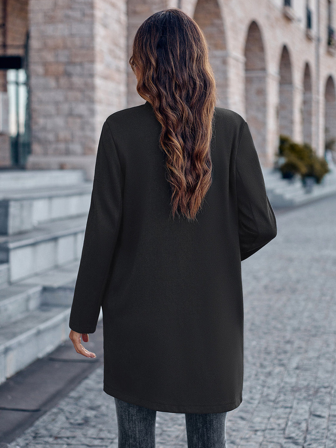 Drune | Offene Vorderseite Langarm Blazer