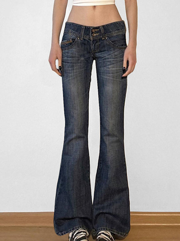 Drune | Y2k Low Rise Slim Flare Jeans