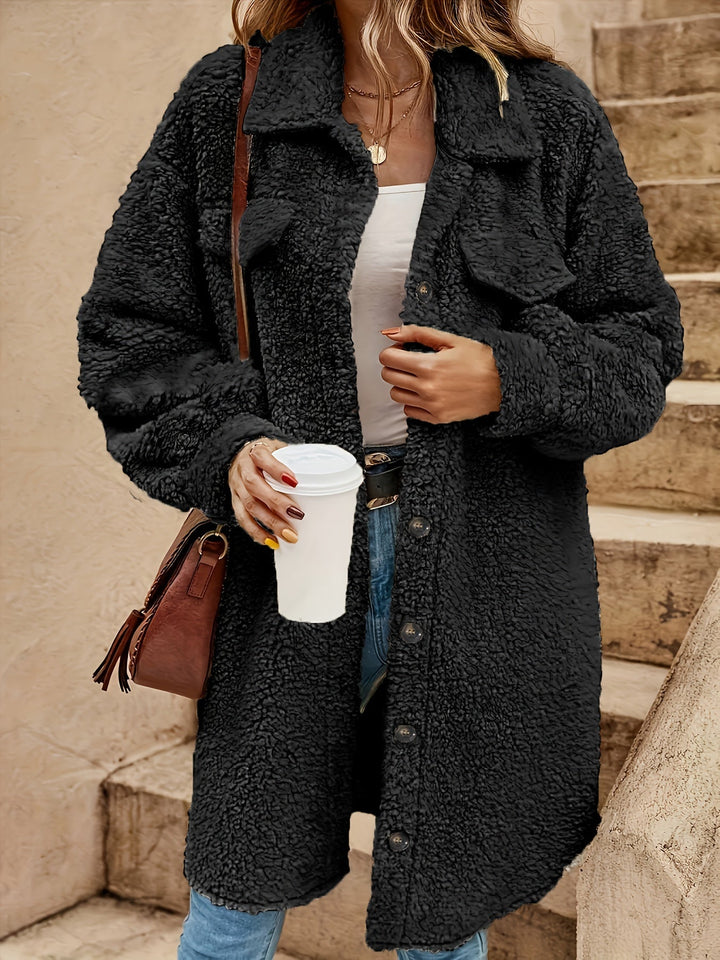 Drune | Lange Jacke Im Sherpa-stil Polyester Warm und Stilvoll