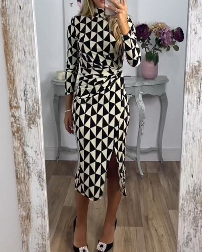 Drune | Kleid mit Modernem Geometrischem Print