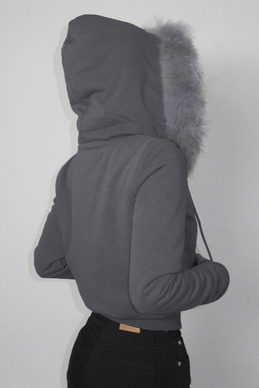 Drune | Trim Kapuzen Zip Taille Jacke