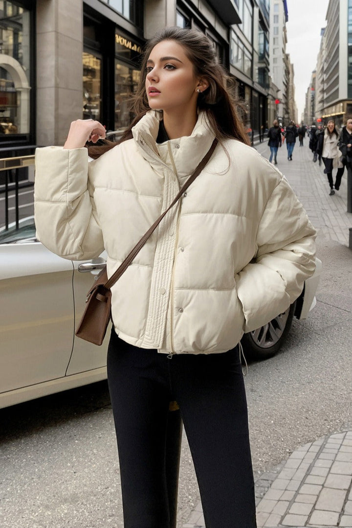 Drune | Faux Leather Isolierte Pufferjacke
