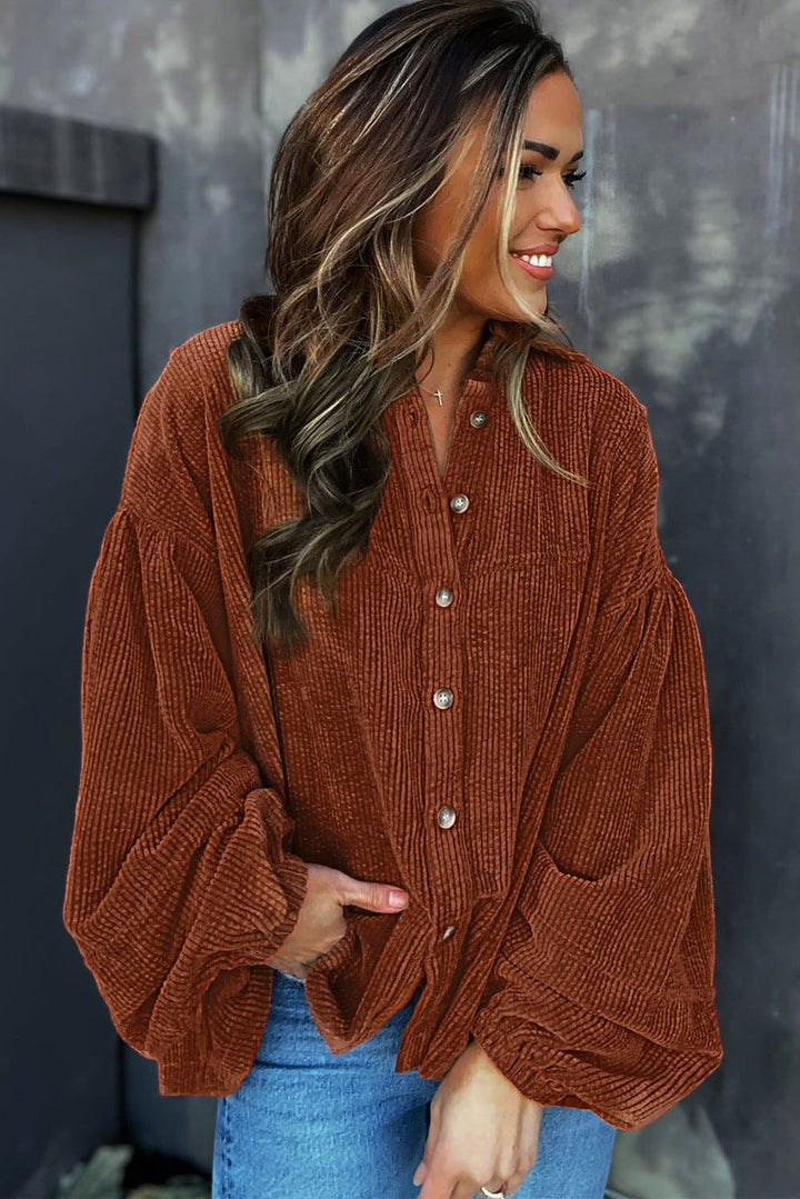 Drune | Lockere Hemd Aus Cord Polyester Stilvoll und Bequem