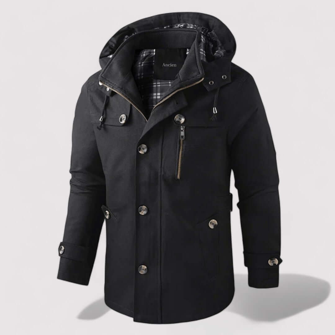 Drune | Herren wasserdichte Winterjacke mit Kapuze