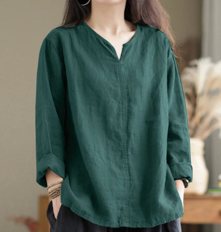 Drune | V-Ausschnitt Bluse aus Baumwolle