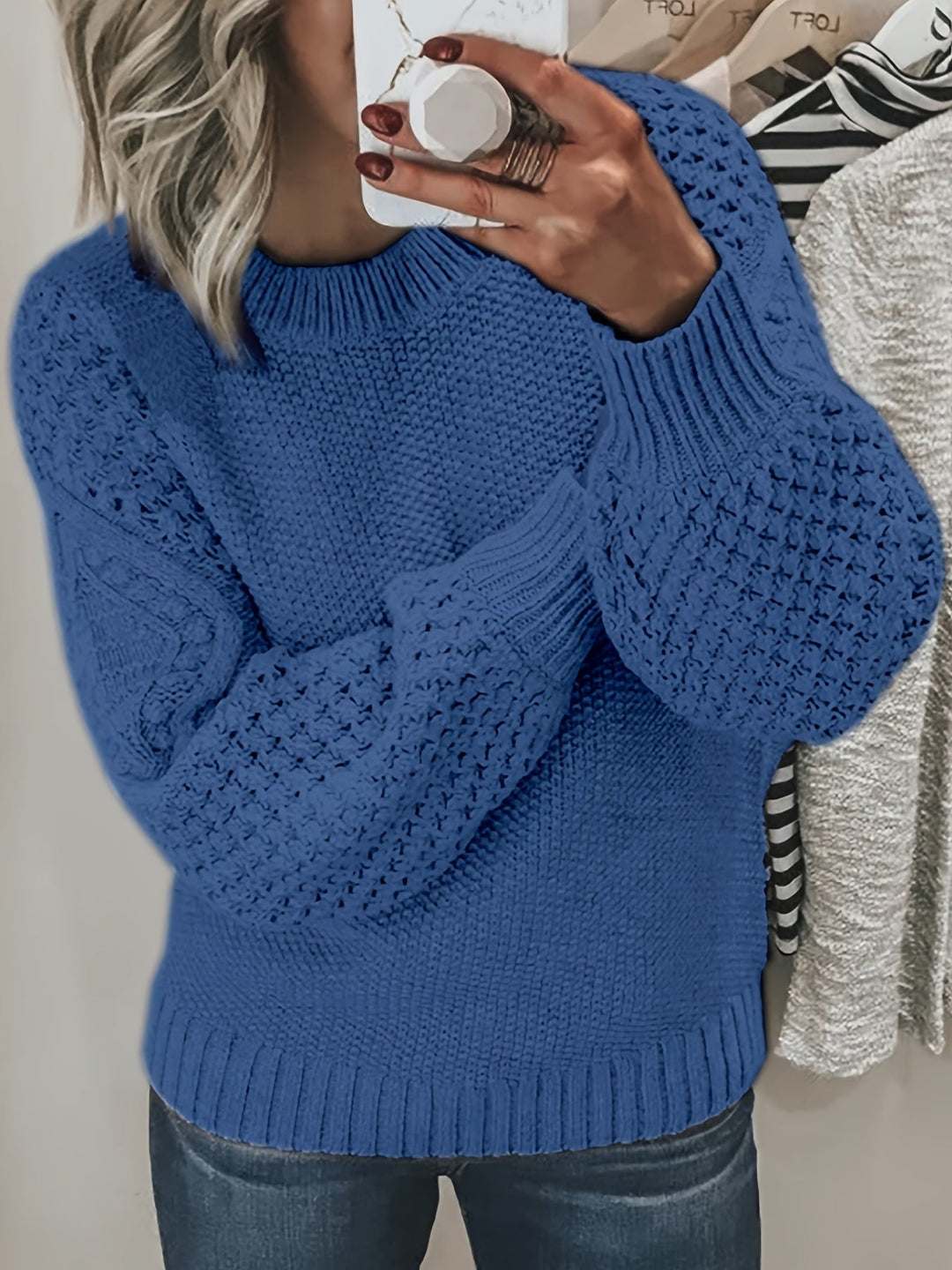 Drune | Strickpullover mit Strukturärmeln Acryl Warm und Bequem
