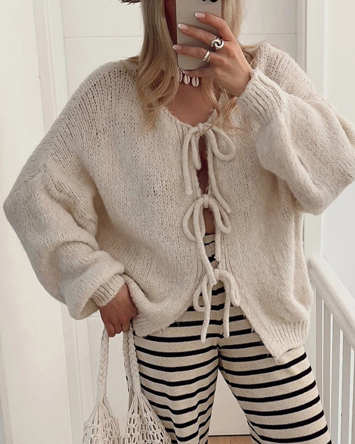 Drune | Strickjacke mit Schnürung Im Lazy Stil