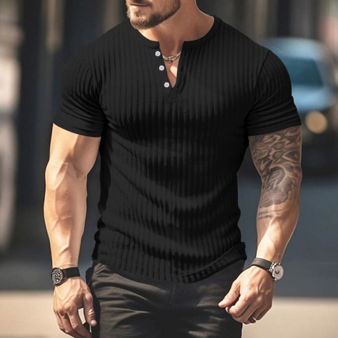 Drune | Einfarbig Lässig gestricktes T-Shirt