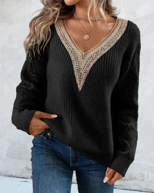 Drune | Gemütlicher Strick V-Ausschnitt Pullover