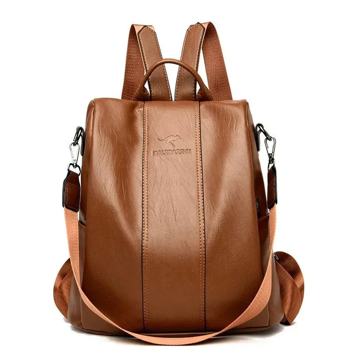 Drune – Damen-Lederrucksack mit dickem und strapazierfähigem PU-Leder, weichen Tragegurten, mehreren Reißverschlussfächern