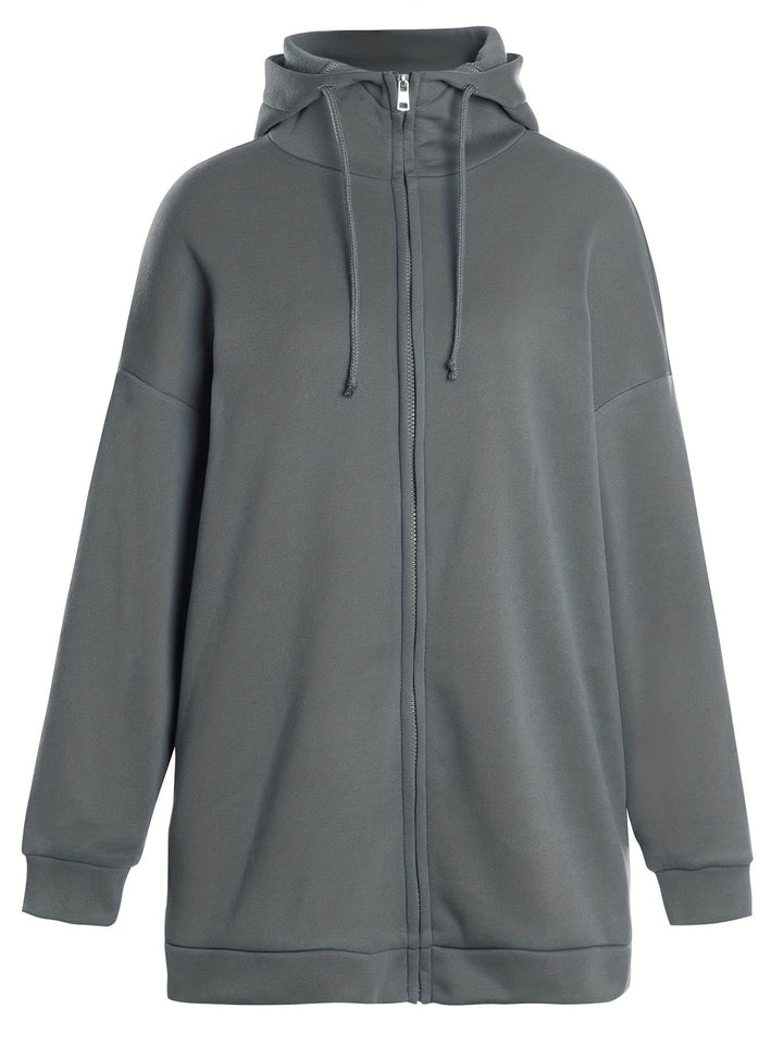 Drune | Comfort - Extrem bequemer langer Zip-Up-Plüsch-Hoodie mit Kapuze für Damen