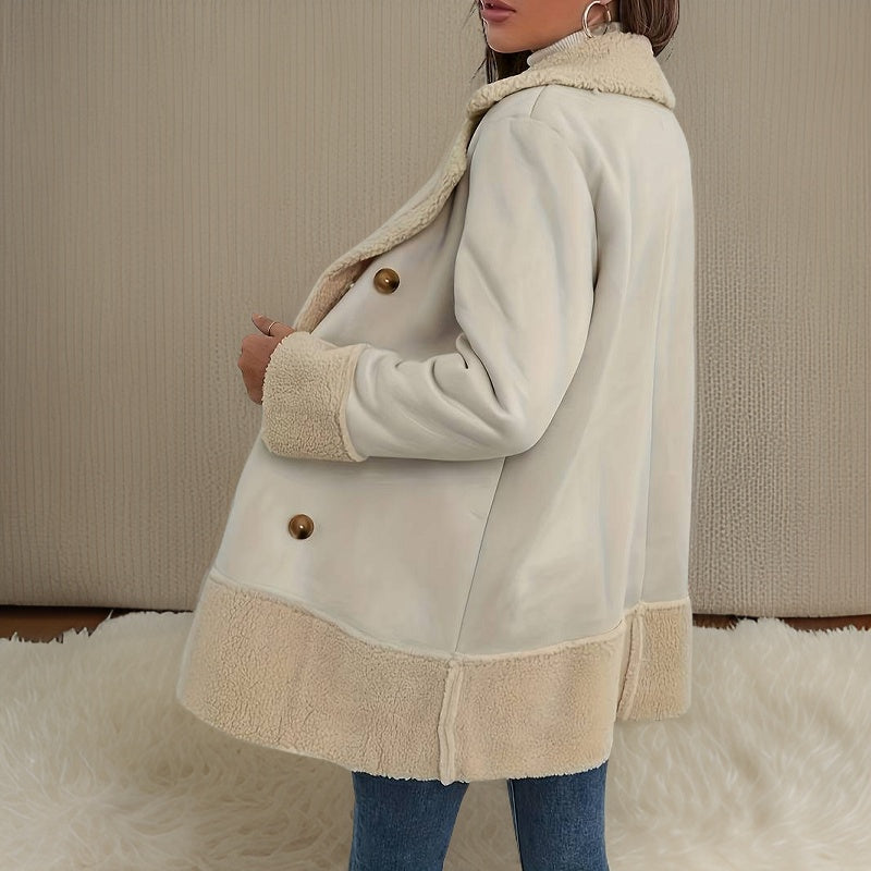 Drune | Doppelreihejacke mit Fleece-Besatz