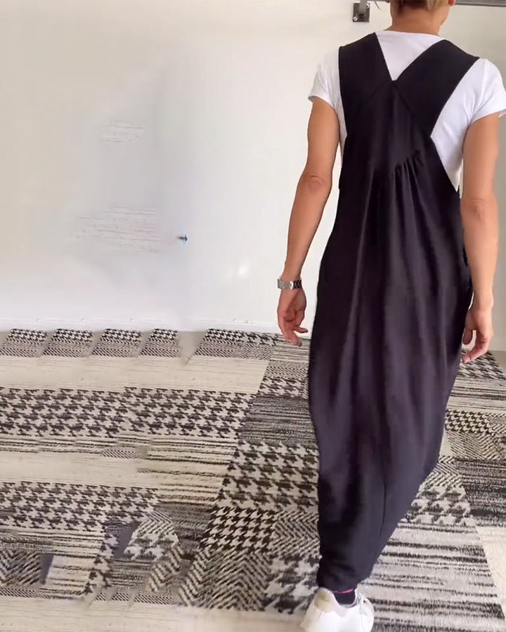 Drune | Kleid Lässig Einfarbig Hosenträger