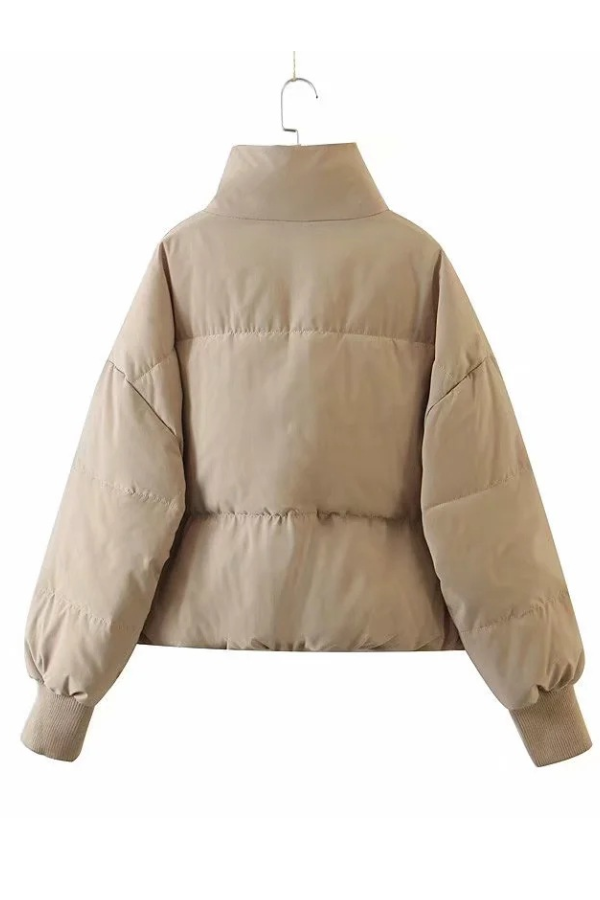 Drune | Kragen Reißverschluss Tasche Dick Warm Baumwolljacke