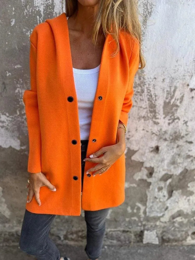Drune | Lässiger einreihiger Cardigan mit Kapuze