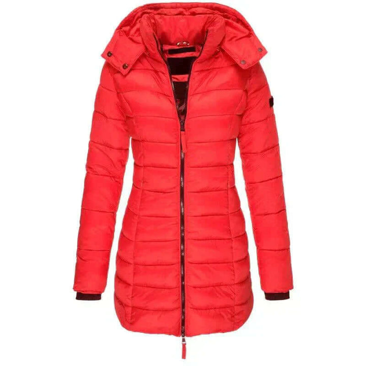 Drune | Damen Lange Winter Pufferjacke mit Kapuze