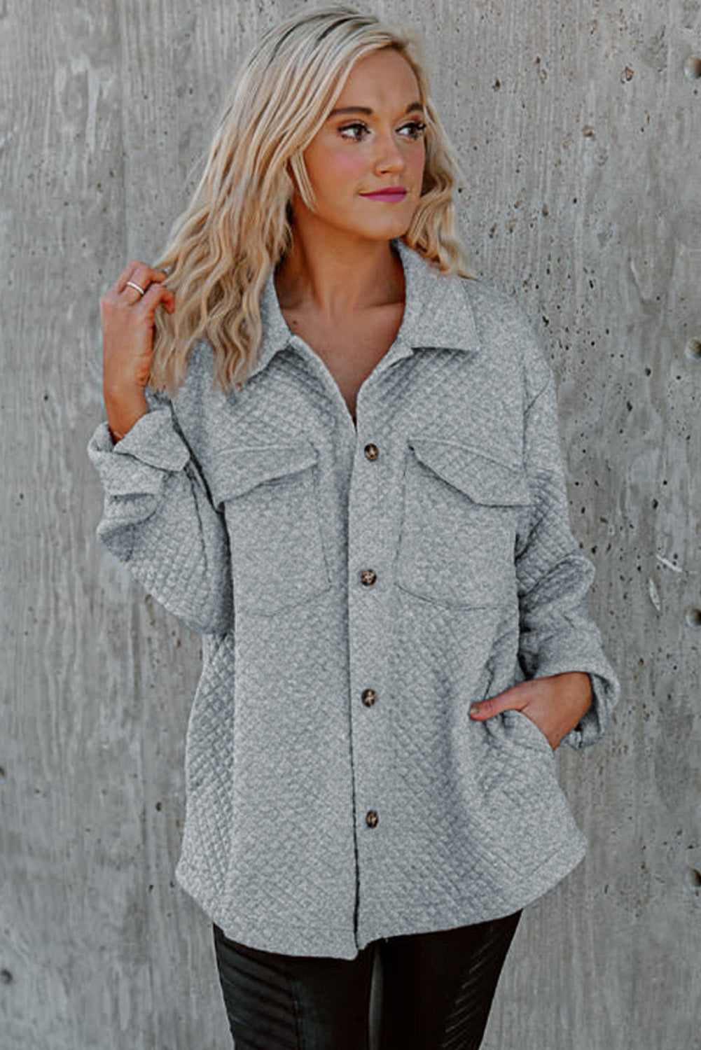 Drune | Leichtgewicht Gesteppte Hemdjacke Polyester Komfort und Stil