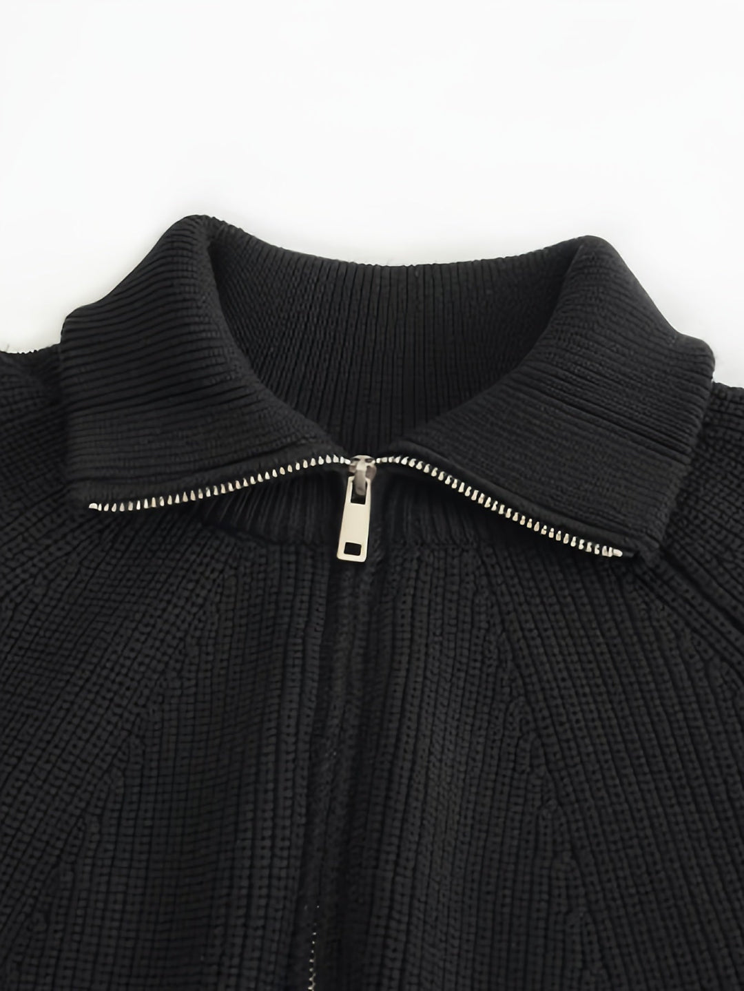 Drune | Rippstrickpullover mit Hohem Kragen und Reißverschluss Baumwolle Elegant und Bequem