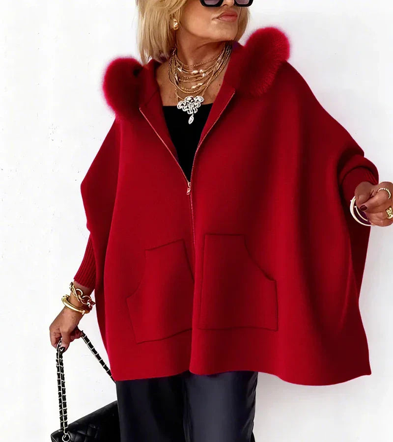Drune | Legere Kapuzenjacke mit luxuriösem Pelzkragen