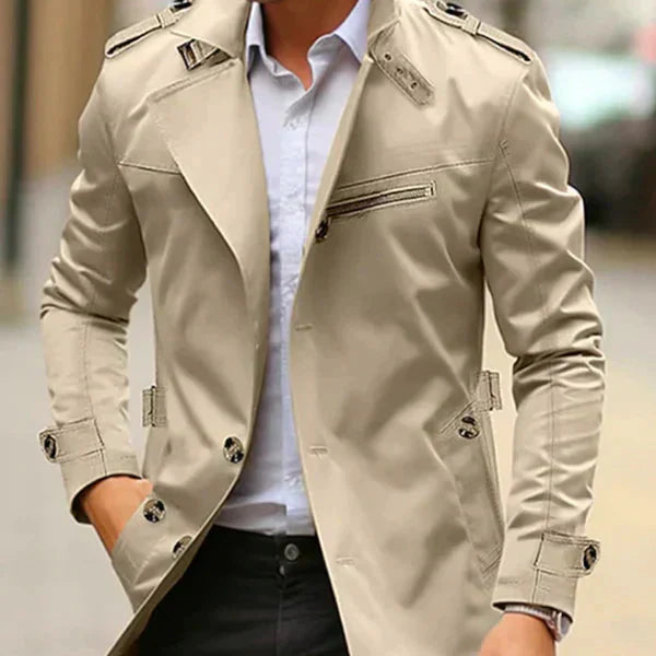 Drune | Herren Klassischer Langer Trenchcoat