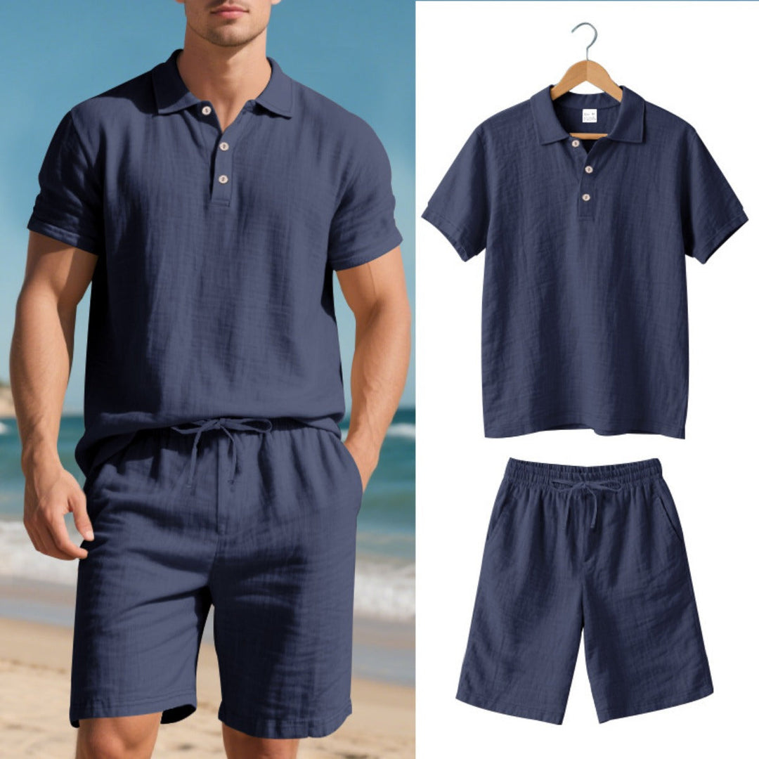 Drune | Kurzärmliges Poloshirt und Shorts Strandanzug