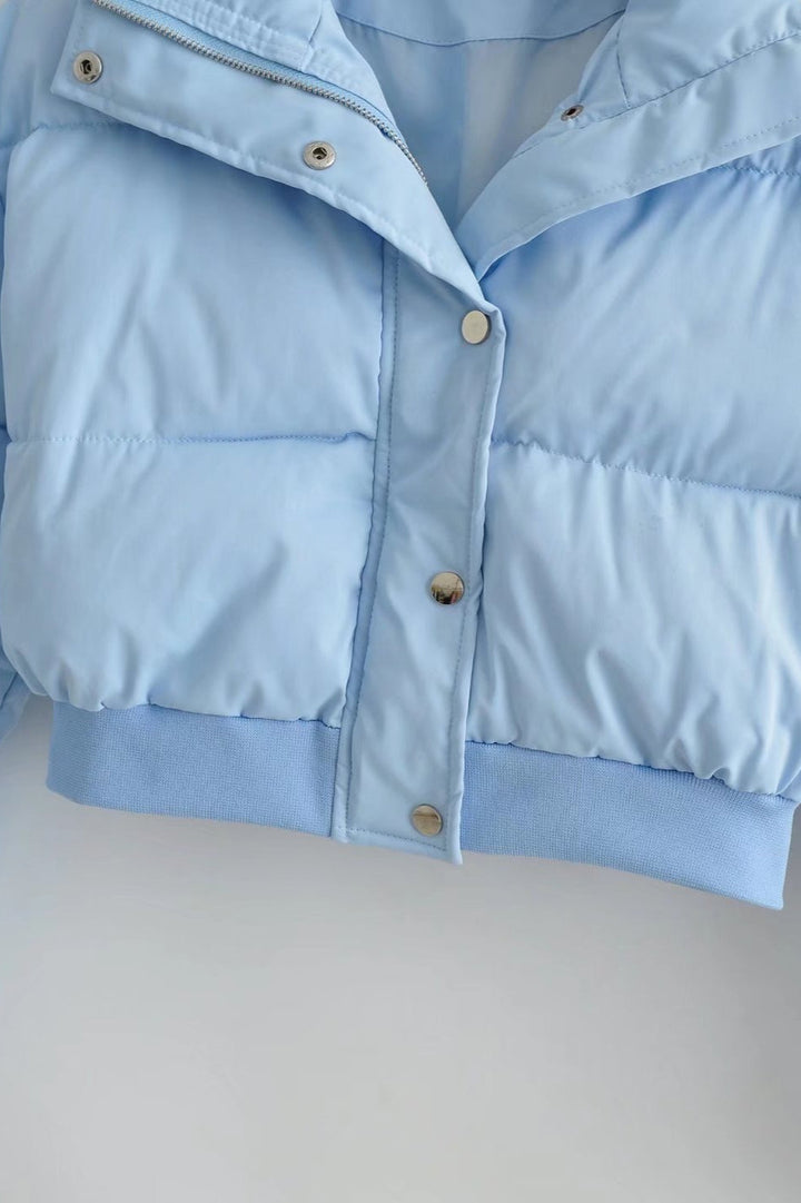 Drune | Farbe Reverskragen Kürzer Pufferjacke