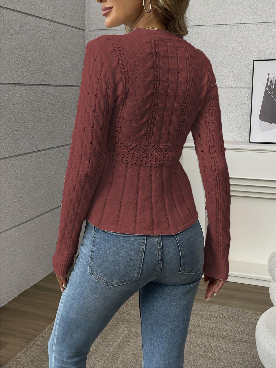 Drune | Gestrickter Damenpullover - Luxus Strickmuster mit bequemem Schnitt