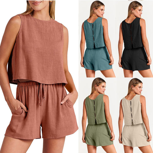 Drune | Zweiteiliges Set aus ärmellosem Oberteil und Shorts