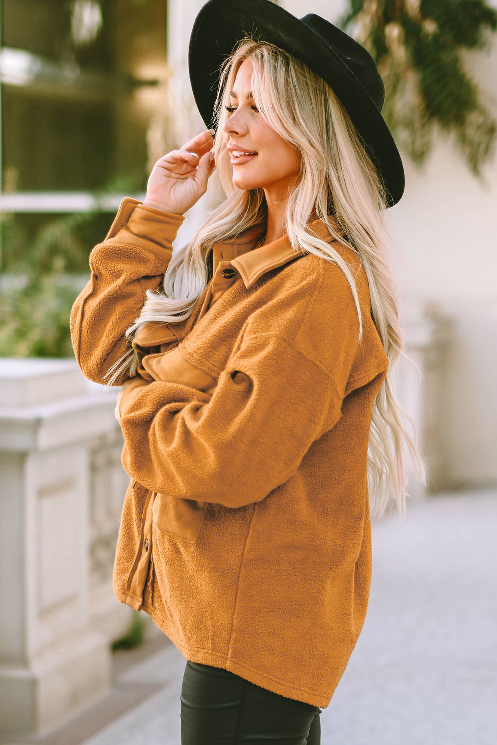 Drune | Weiche Teddyjacke mit Großen Taschen Polyester Warm und Modern