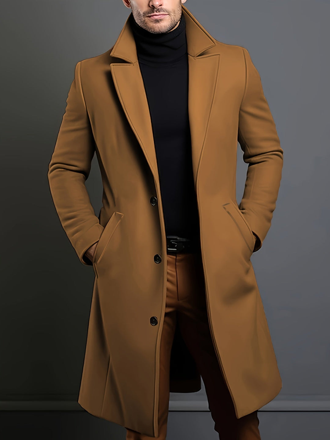 Drune | Elegante Lange Jacke Polyester und Wolle Klassisch und Warm