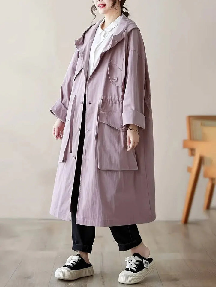 Drune | Kapuzen-Trenchcoat - Leicht & Wasserabweisend - Baumwollmischung - Lässige Oberbekleidung