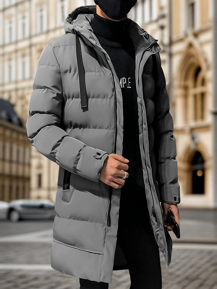 Drune | Winddichte Mittellange Reißverschluss Kapuzen Winterjacke - Ideal für Winter