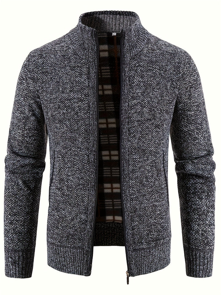 Drune | Zip Up Stehkragen Strickjacke
