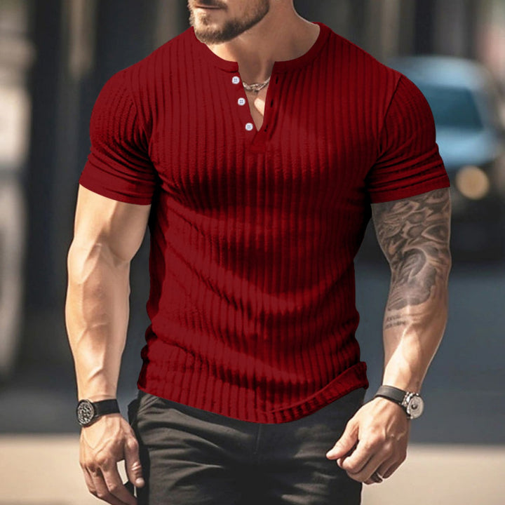 Drune | Einfarbig Lässig gestricktes T-Shirt
