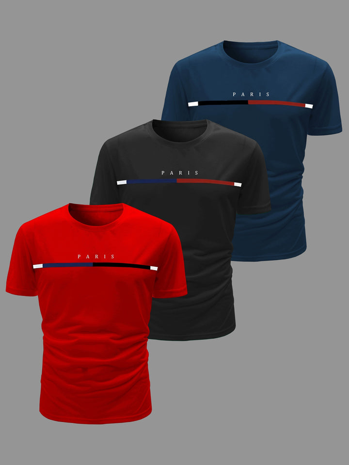 Drune | 3 Pack Herren Lässig Kurzarm T-shirts