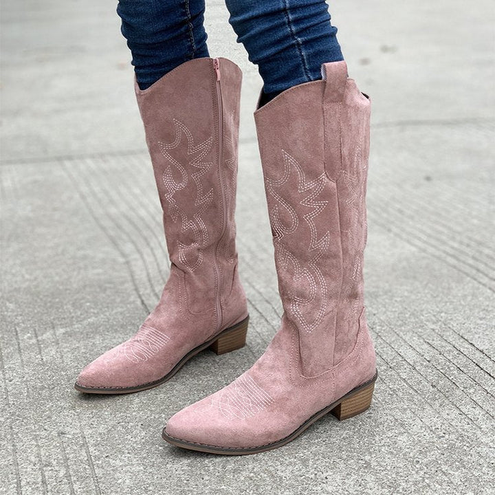 Drune | Bestickte V-schnitt Stiefel