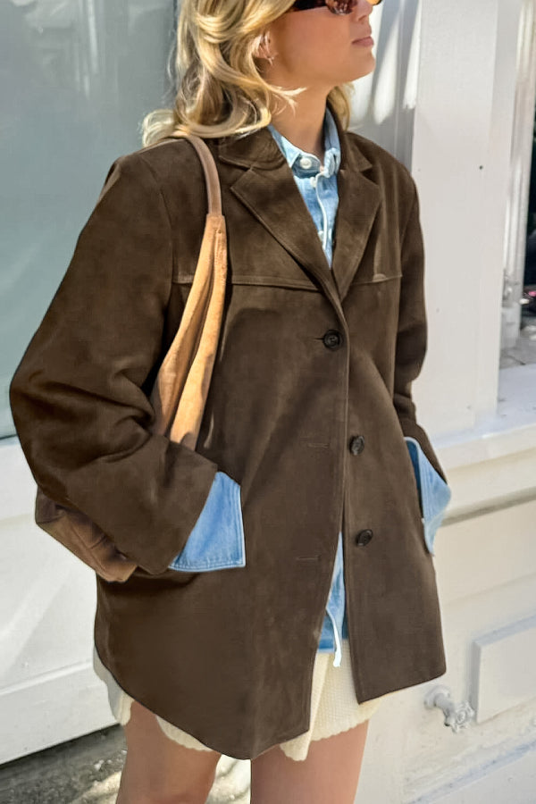 Drune | Vintage Reverslose Wildlederjacke