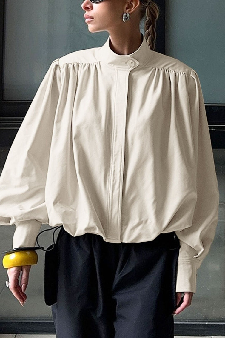 Drune | Hochkragen Puffärmel Jacke