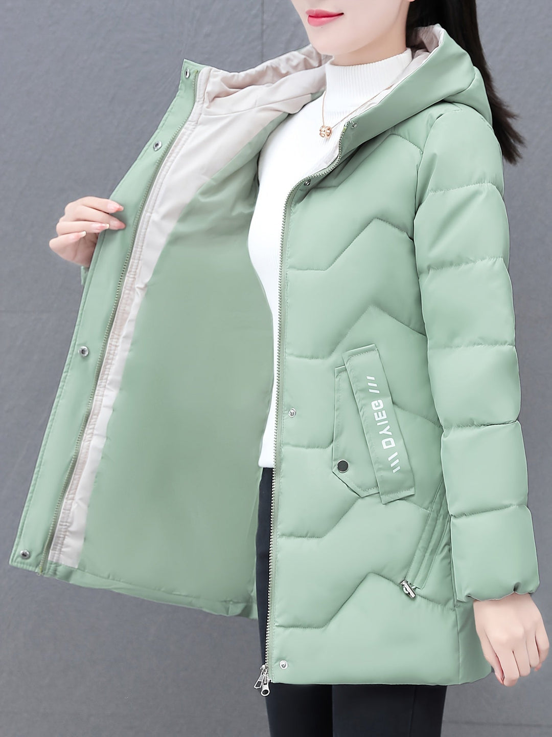 Drune | Warme Lange Puffer Winterjacke mit Kapuze für Frauen - Ideal für Winter