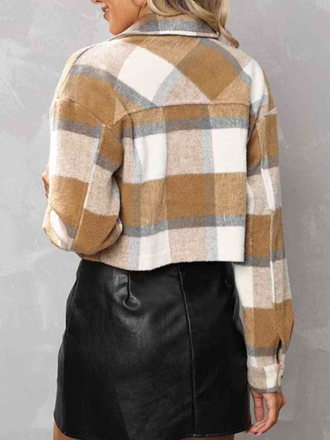 Drune | Karierte Kragenknopf Jacke