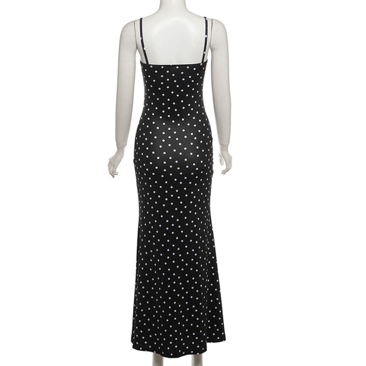 Drune | Kleid mit gepunkteten Strapsen mit Neckholder