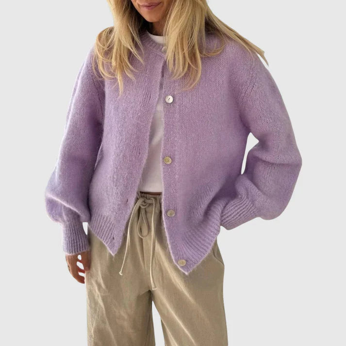 Drune | Damen Cashmere Cardigan mit Rundhalsausschnitt und Knopfverschluss
