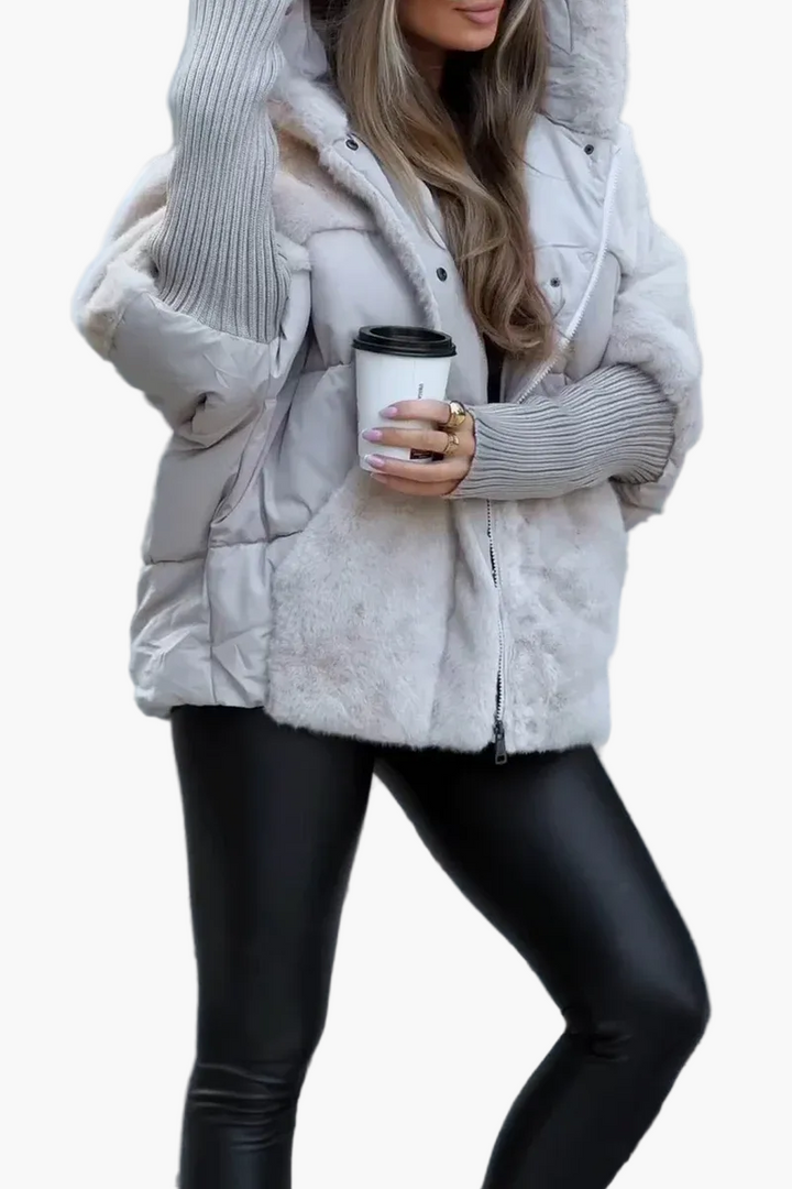 Drune | Winterjacke mit Kapuze - Modische Teddy-Steppjacke für Outdoor und Alltag