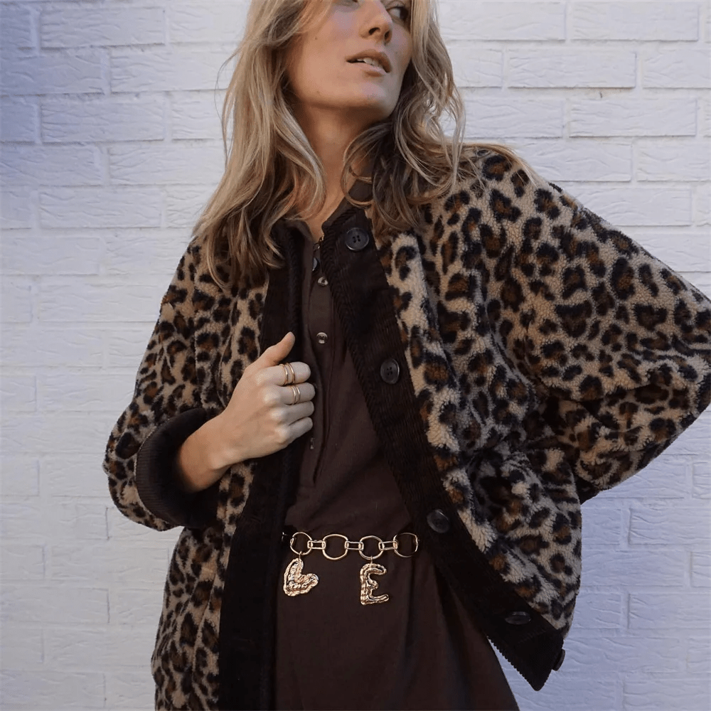 Drune | Print Faux Fur Jacke - Boldes Statement Piece - Gemütlicher Übergroßer Schnitt - Herbst- & Winter-Chic
