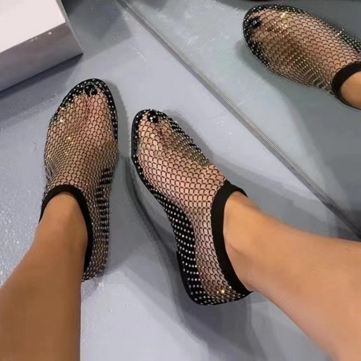 Drune | Sandalen mit Strasssteinen und Mesh
