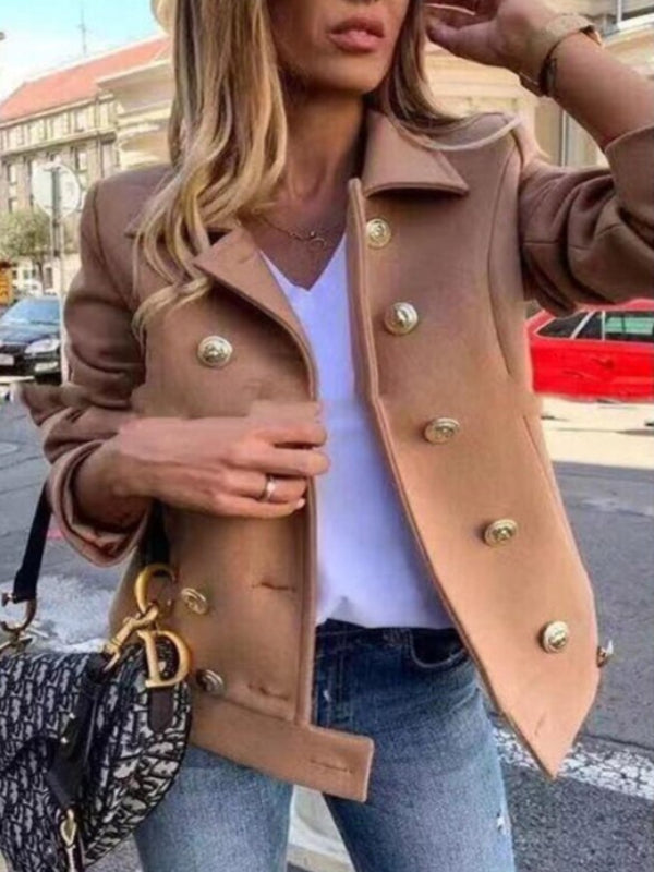 Drune - Kurze Designer-Jacke mit goldenen Knöpfen