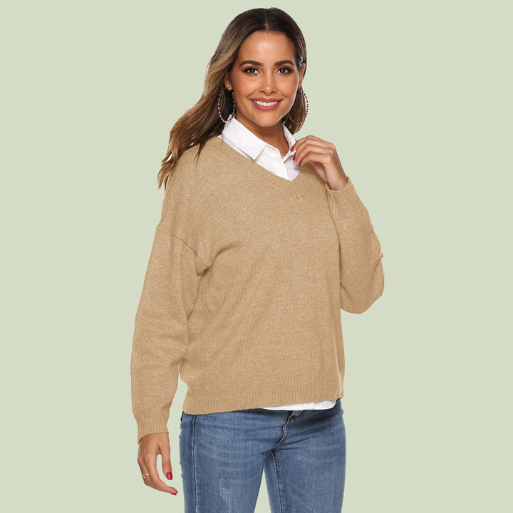 Drune | Strickpullover - V-Ausschnitt - Lockere Passform - Lange Ärmel - Weich und Bequem